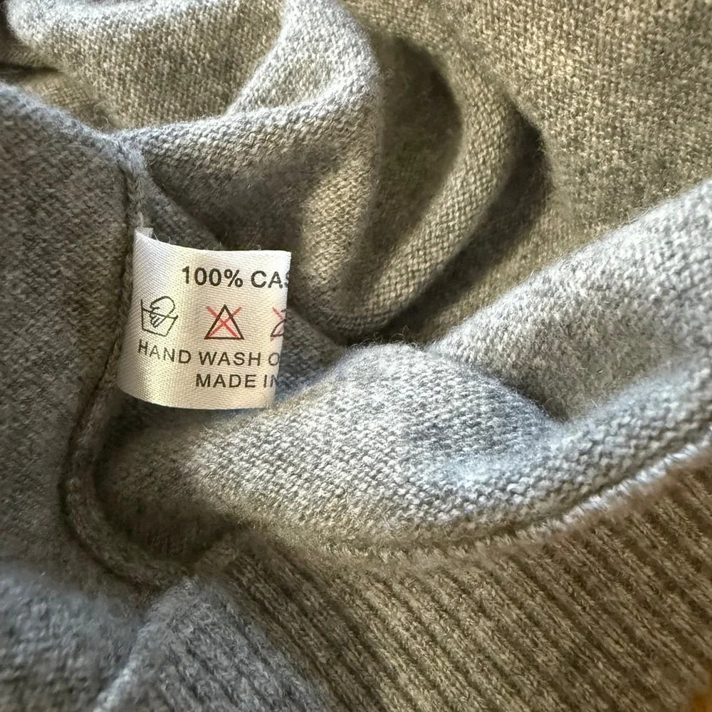 Tom James Cashmere Sweater Mens XXL Gray Quarter Zip Pullover LUXE Bundle EXEC